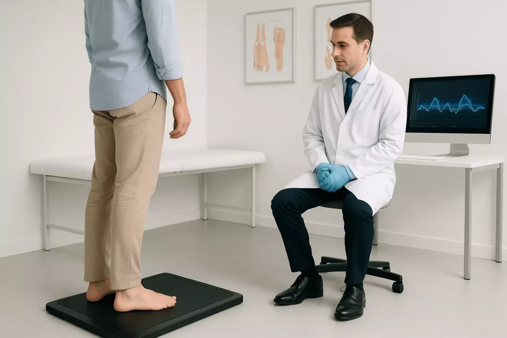 Digital foot analysis consultation to evaluate bunion development risk and prescribe orthotics or other conservative treatments