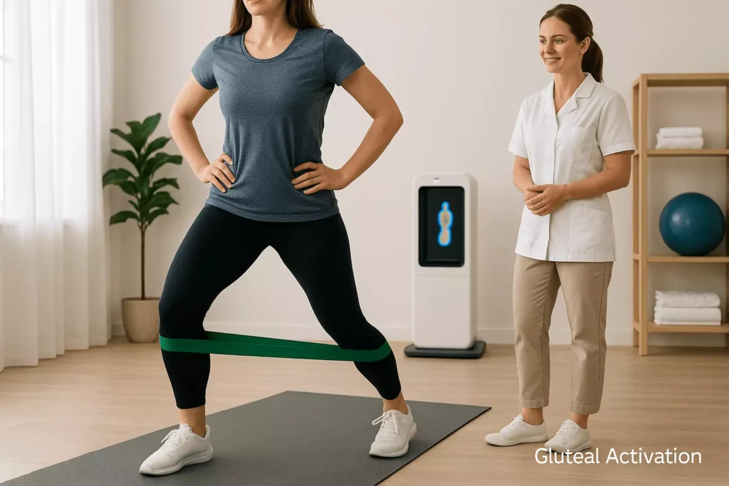 Physical therapy exercises promoting joint stability, muscular symmetry, and long-term prevention of hip-knee alignment issues