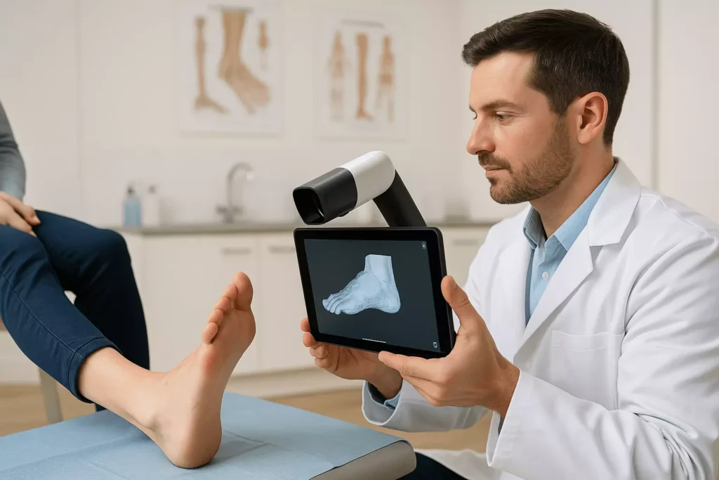 3D scanning for orthotic design 3D foot scan used to design orthotics for flat feet at Freedom Clinics
