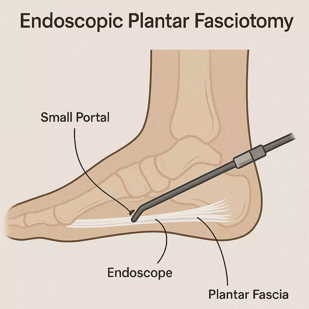 Endoscopic plantar fasciotomy Endoscopic release of the plantar fascia for chronic heel pain