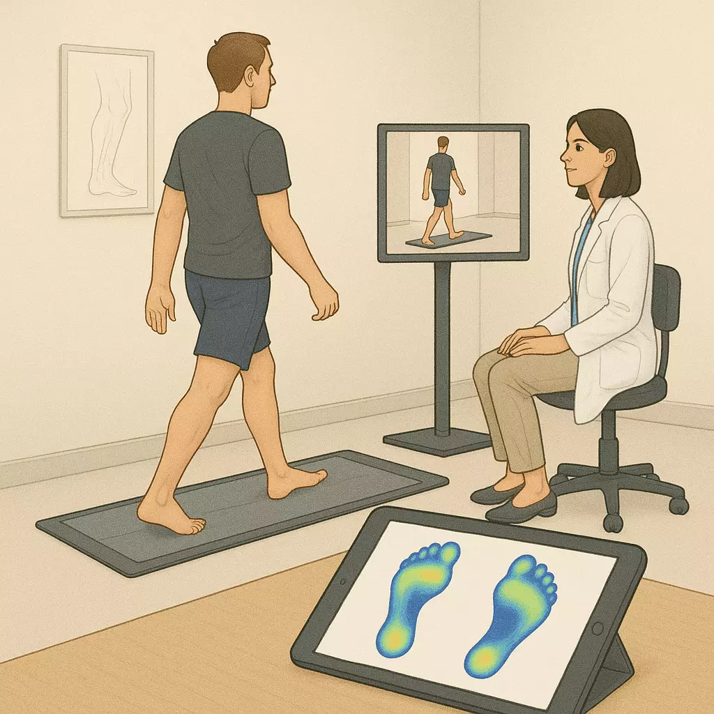 Biomechanical gait analysis with pressure plate and video to investigate foot pain and movement patterns