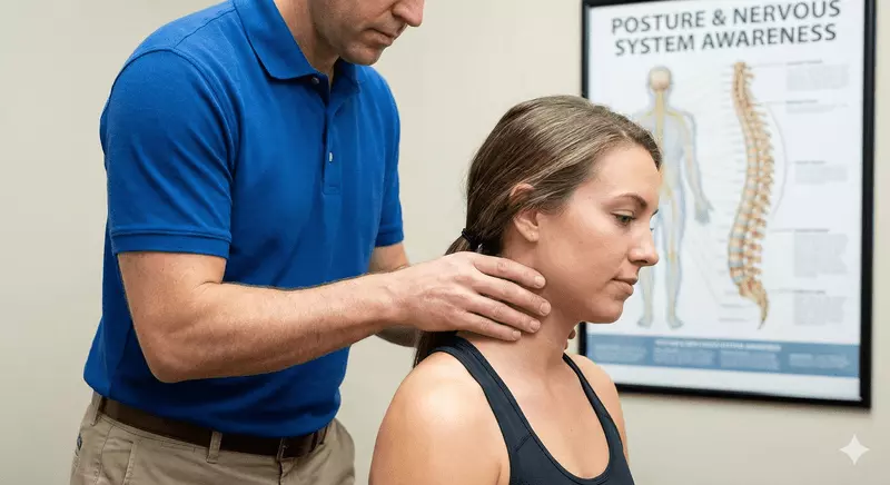 Person receiving a chiropractic adjustment to maintain spinal alignment and improve nervous system function in a professional clinic environment